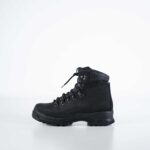 Black Samelin 5531 hiking boot in side view, showing stitched upper panels and the thick lugged sole.