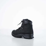 Black Samelin 5531 hiking boot viewed from the side and rear, showing the heel seam, padded collar and sole profile.