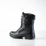 Samelin Winter Utopia black winter boot in rear three-quarter view